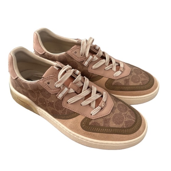 COACH CitySole Signature Print Court Trainers in Tan and Blush Size 9.5 - Picture 2 of 10